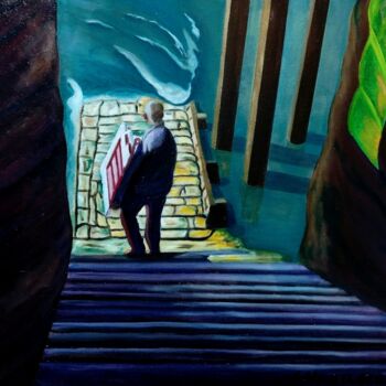 Pintura titulada "La bajada" por Saúl Nagelberg, Obra de arte original, Oleo
