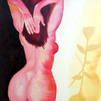 Painting titled "Mujer Flor" by Saúl Nagelberg, Original Artwork, Oil