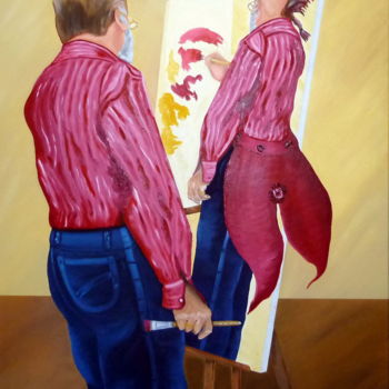 Painting titled "Intimidades" by Saúl Nagelberg, Original Artwork, Oil