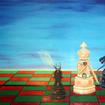 Pintura titulada "Mate al Rey" por Saúl Nagelberg, Obra de arte original, Oleo