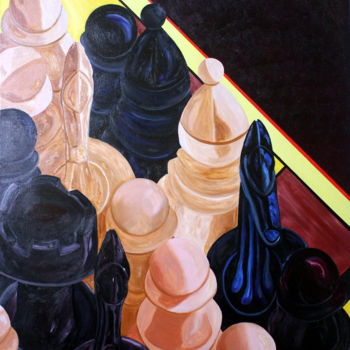 Painting titled "El pueblo unido..." by Saúl Nagelberg, Original Artwork, Oil