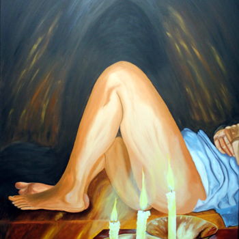 Malarstwo zatytułowany „Penumbra de amor en…” autorstwa Saúl Nagelberg, Oryginalna praca, Olej