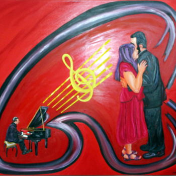 Painting titled "Me enamoré cuando l…" by Saúl Nagelberg, Original Artwork, Oil