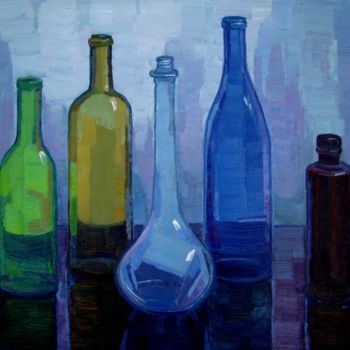 Картина под названием "Винное стекло" - Олег Саулов, Подлинное произведение искусства, Масло
