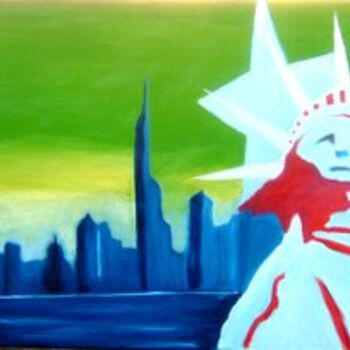 Schilderij getiteld "new york" door Sauro Bos, Origineel Kunstwerk
