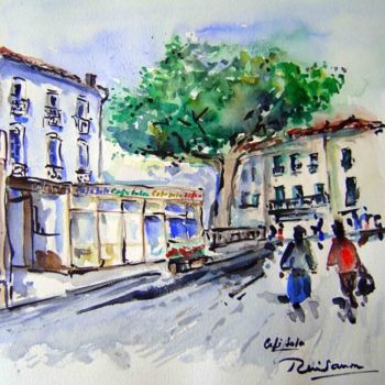 Painting titled "Cafe_sola-w.jpg" by René Sausse, Original Artwork