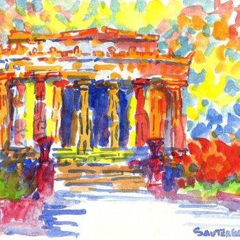 Peinture intitulée "Lincoln Memorial" par Lee Sautereau, Œuvre d'art originale, Huile