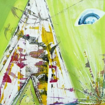 Schilderij getiteld "Vert d'Ô..." door Sylvie Sauvé, Origineel Kunstwerk