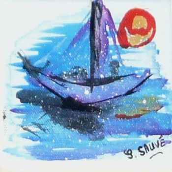 Painting titled "Blue..." by Sylvie Sauvé, Original Artwork