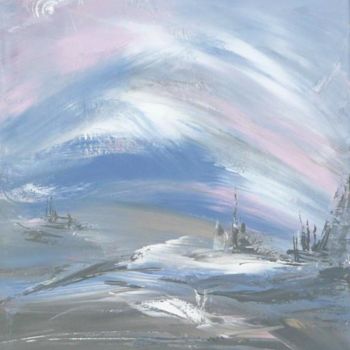 Pittura intitolato "Au coeur de l'hiver…" da Sylvie Sauvé, Opera d'arte originale