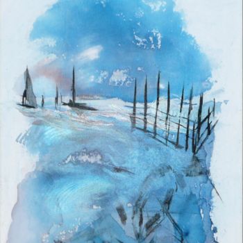 Pintura intitulada "L'heure bleue ..." por Sylvie Sauvé, Obras de arte originais
