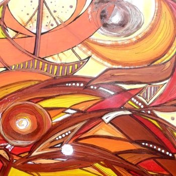 Peinture intitulée "Mandala day ..." par Sylvie Sauvé, Œuvre d'art originale, Huile