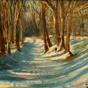 Painting titled "forest №1" by Sava, Original Artwork, Oil