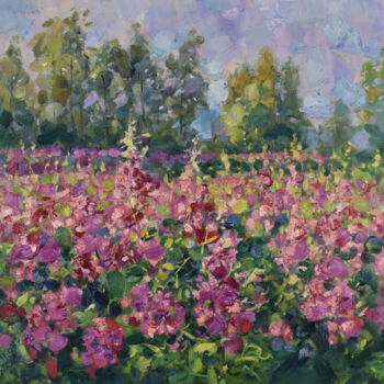 Peinture intitulée "Blooming Meadow Pai…" par Natalya Savenkova, Œuvre d'art originale, Huile
