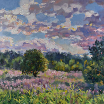 Pintura intitulada "Summer Landscape Na…" por Natalya Savenkova, Obras de arte originais, Óleo