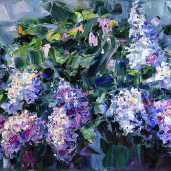 「Lilac Painting Flow…」というタイトルの絵画 Natalya Savenkovaによって, オリジナルのアートワーク, オイル