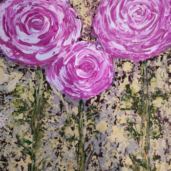 Картина под названием "Roses" - Анастасия Шаверина, Подлинное произведение искусства, Акрил