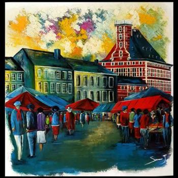 Painting titled "Le Musée Curtius et…" by Joseph Saverino, Original Artwork, Acrylic