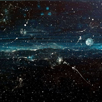 Malarstwo zatytułowany „Blue infinity” autorstwa Saverio Filioli Uranio, Oryginalna praca, Akryl Zamontowany na Drewniana ra…