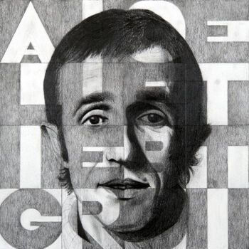 Рисунок под названием "PORTRAIT OF ALIGHIE…" - Saverio Magistri, Подлинное произведение искусства, Карандаш