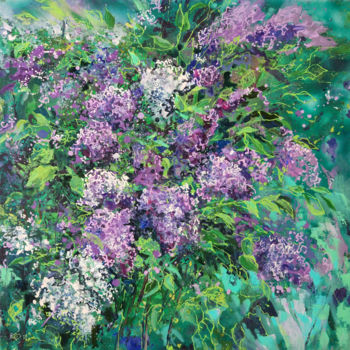 Schilderij getiteld "Lilac mood. From th…" door Roza Savinova, Origineel Kunstwerk, Olie