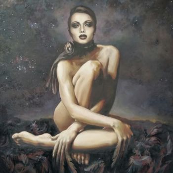 Картина под названием "Её тайна" - Svetlana Savitskaya, Подлинное произведение искусства, Масло Установлен на Деревянная рам…