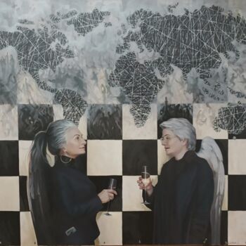 绘画 标题为“Speaking” 由Svetlana Savitskaya, 原创艺术品, 油 安装在木质担架架上