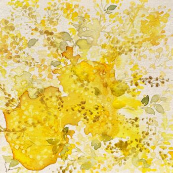 Pittura intitolato "Mimosa" da Sayaka Asai, Opera d'arte originale, pigmenti