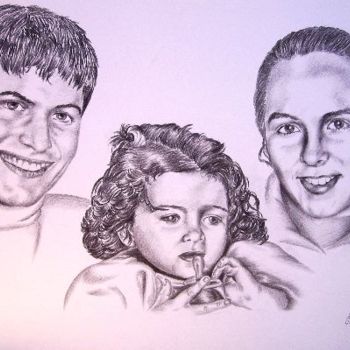 Drawing titled "Famille" by Vera Sayous, Original Artwork, Other