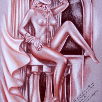 Dibujo titulada "Comédienne" por Vera Sayous, Obra de arte original, Otro