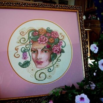Art textile intitulée "L'esprit de Rose" par Vera Sayous, Œuvre d'art originale