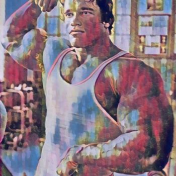 Digital Arts titled "Mr.Arnold Schwarzen…" by Saeed Bagsair, Original Artwork, Digital Painting