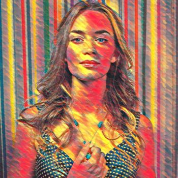 Arts numériques intitulée "Emily Blunt Charms" par Saeed Bagsair, Œuvre d'art originale, Peinture numérique