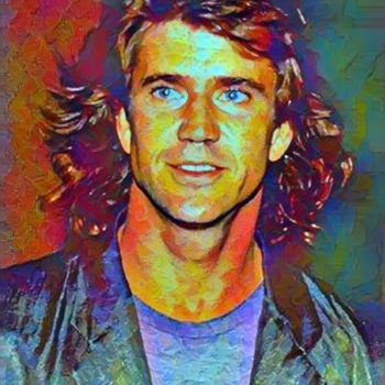Arts numériques intitulée "Mel Gibson Youth" par Saeed Bagsair, Œuvre d'art originale, Peinture numérique