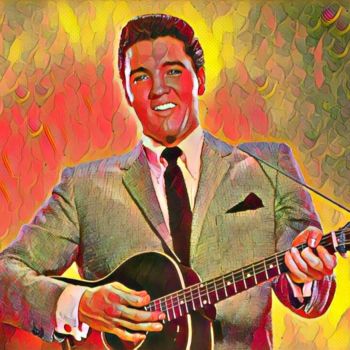 Digital Arts titled "Elvis Presley is ro…" by Saeed Bagsair, Original Artwork, Digital Painting