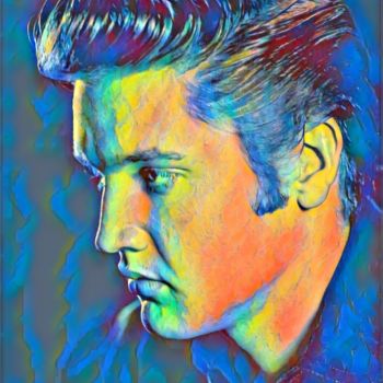 Arts numériques intitulée "Elvis Presley charms" par Saeed Bagsair, Œuvre d'art originale, Peinture numérique