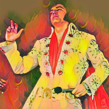 Digital Arts με τίτλο "Elvis Presley singi…" από Saeed Bagsair, Αυθεντικά έργα τέχνης, Ψηφιακή ζωγραφική