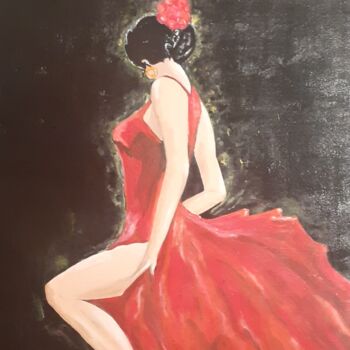 Peinture intitulée "danseuse Flamenco" par Sb, Œuvre d'art originale, Acrylique