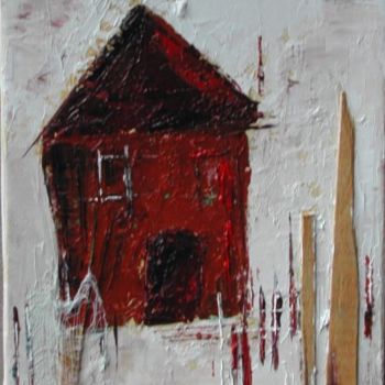 Painting titled "cabane" by Stef B, Original Artwork