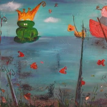 Painting titled "princesse grenouille" by Stef B, Original Artwork