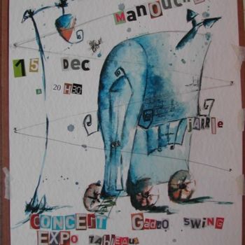 Dessin intitulée "manouche 1: affiche…" par Stef B, Œuvre d'art originale