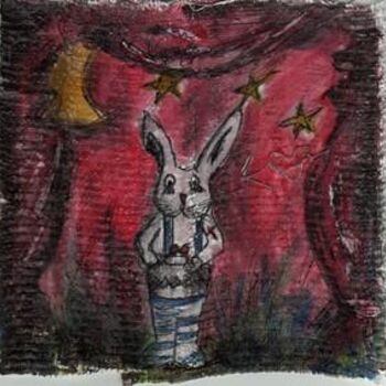 Peinture intitulée "petit lapin" par Stef B, Œuvre d'art originale