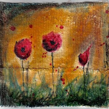 Painting titled "coquelicots" by Stef B, Original Artwork