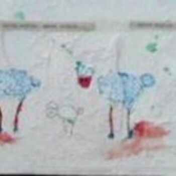 Ζωγραφική με τίτλο "saute mouton, saute…" από Stef B, Αυθεντικά έργα τέχνης
