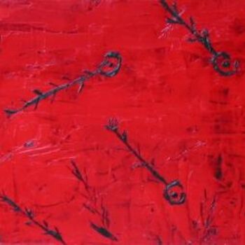 Malerei mit dem Titel "poissons rouges" von Stef B, Original-Kunstwerk