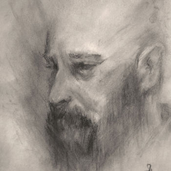 Disegno intitolato "Beard" da Sbboursot, Opera d'arte originale, Carbone