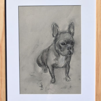 Drawing titled "Bouledogue" by Sbboursot, Original Artwork, Charcoal