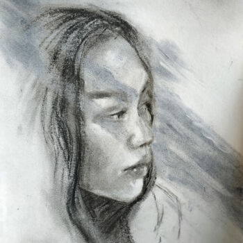 Drawing titled "Sketch VI" by Sbboursot, Original Artwork, Charcoal