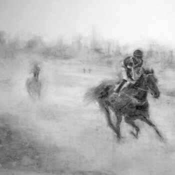 Drawing titled "Morning Run" by Sbboursot, Original Artwork, Charcoal