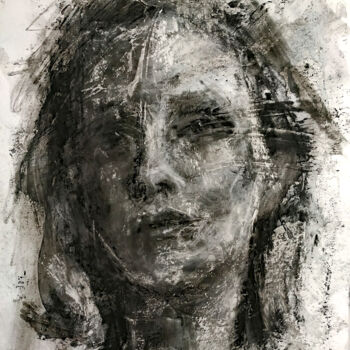 "Abstract Woman 2" başlıklı Resim Sbboursot tarafından, Orijinal sanat, Karakalem